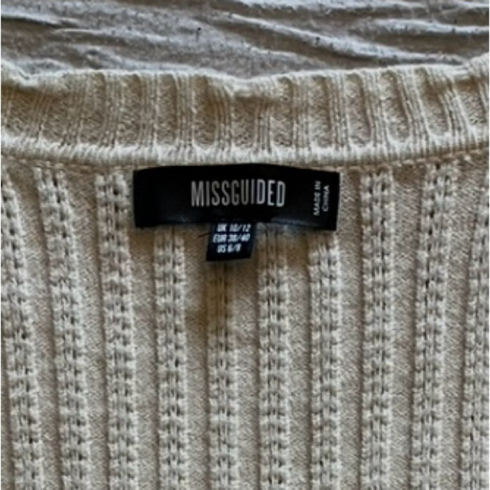 Missguided Cream Ribbed Cardigan - Picture 3 of 3